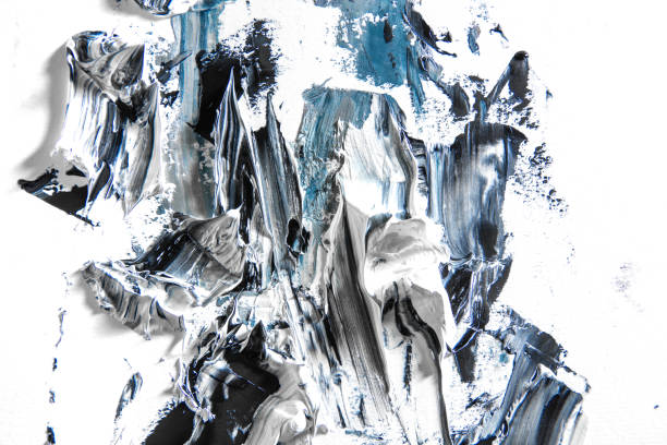 крем текстурированной живописи на бесшовном фоне, абстрактные произведения искусства - long exposure paint blue smudged стоковые фото и изображения