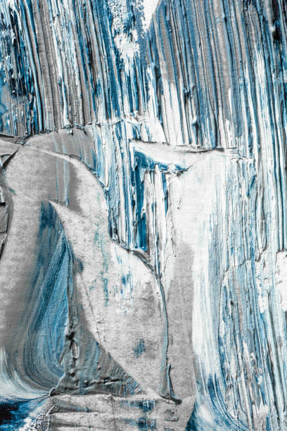 крем текстурированной живописи на бесшовном фоне, абстрактные произведения искусства - long exposure paint blue smudged стоковые фото и изображения