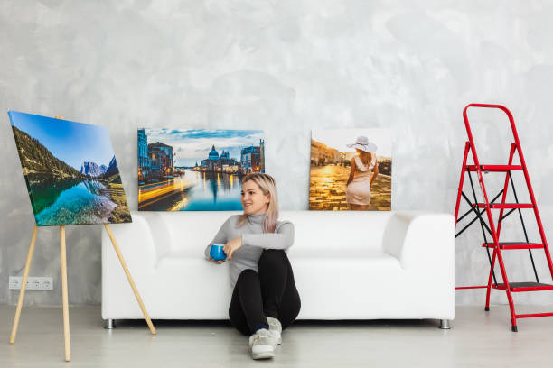 istock Home interior poster or painting canvas design template 1275846325