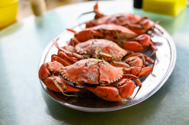 istock Live mud crabs served grilled and steamed on the tray 1275847081