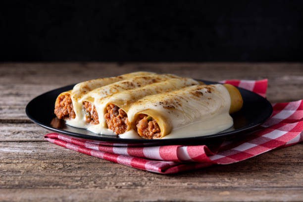istock Delicious meat cannelloni pasta 1275848658