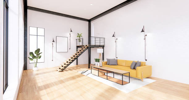 istock The interior ,Modern loft style living interior design. 3d rendering 1275852968