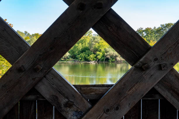 istock Speed River view look out from Covered Bridge in Guelph, Ontario, Canada. 1275855605