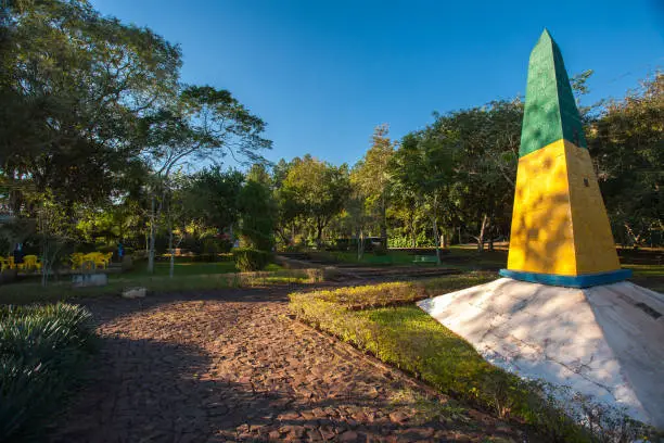 Obelisk in the brazilian triple border