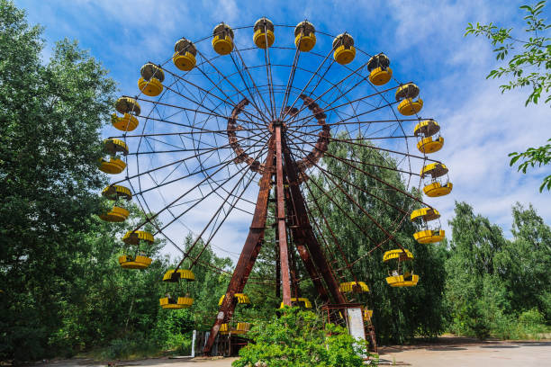 istock Attraction Ferris Wheel in ghost town Pripyat, Chernobyl Exclusion Zone 1275860854