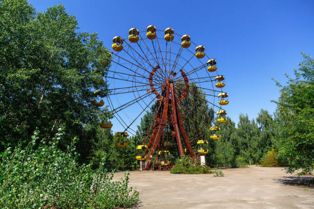 istock Attraction Ferris Wheel in ghost town Pripyat, Chernobyl Exclusion Zone 1275860897