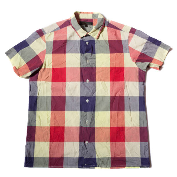 istock Summer shirt with short sleeves on a white background 1275863274