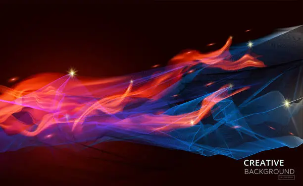 Vector illustration of Abstract wave and flame element for design. Vector, illustration, eps10.