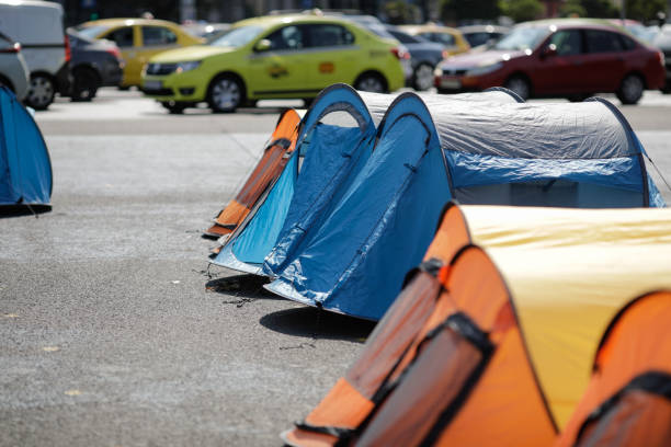 istock Tents on the pavement during a protest 1275869781