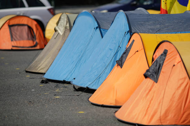 istock Tents on the pavement during a protest 1275870160