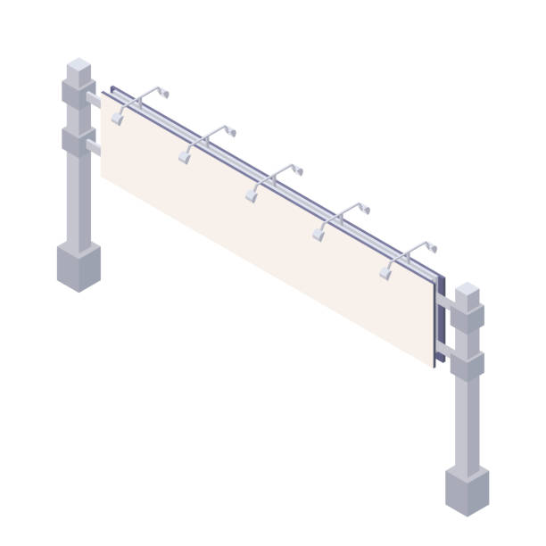 istock Isometric billboard with blank canvas for outdoor advertising. 1275870490