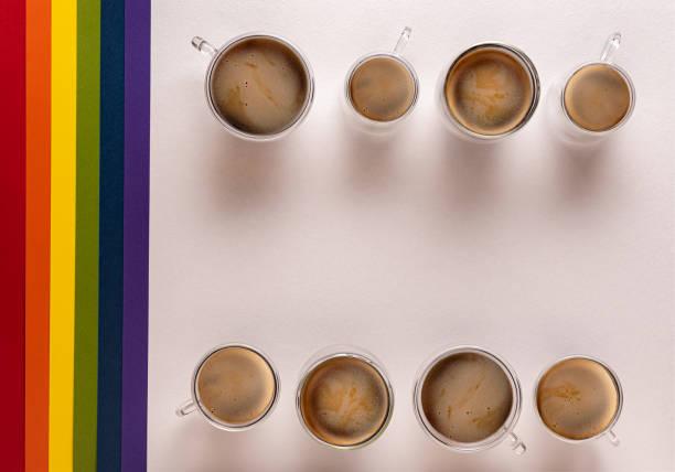 istock Coffee grouped on paper with LGBT symbol on side 1275874281