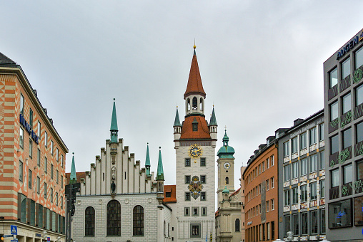 Old Town Hall at Marienplatz Square in Munich, Germany.