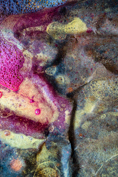 istock Abstract texture of real wet colorful paint 1275878275