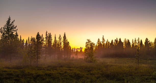 Sunrise in lapland finland