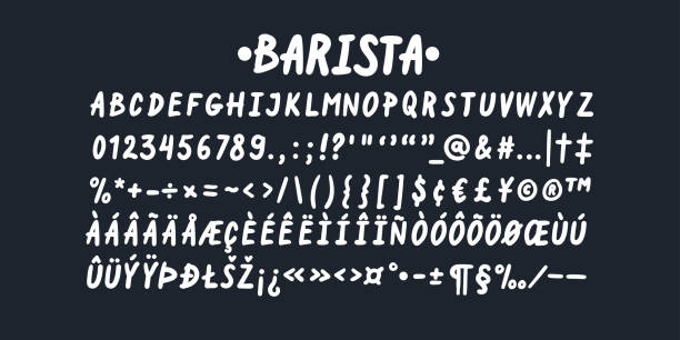 Modern alphabet font. Capital letters of the Latin alphabet. Vector symbols. The font imitates handwriting. Modern alphabet font. Capital letters of the Latin alphabet. Vector symbols. The font imitates handwriting, the letters are written with a marker. handwriting font not script stock illustrations