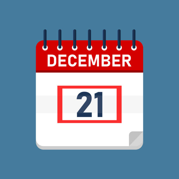 illustrazioni stock, clip art, cartoni animati e icone di tendenza di calendario giornaliero del 21 dicembre - 2020 2029