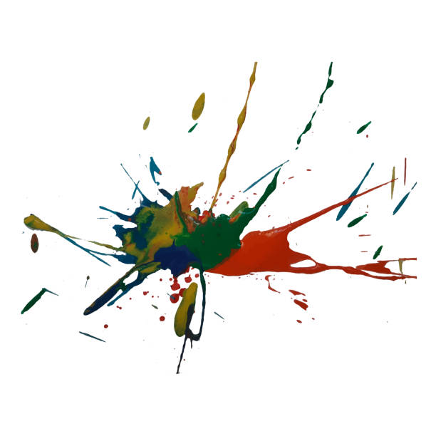 istock Vector colorful background with ink splash, blot and brush strokein rainbow colors Grunge textured element for design, background. 1275883648