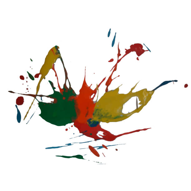istock Vector colorful background with ink splash, blot and brush strokein rainbow colors Grunge textured element for design, background. 1275883675