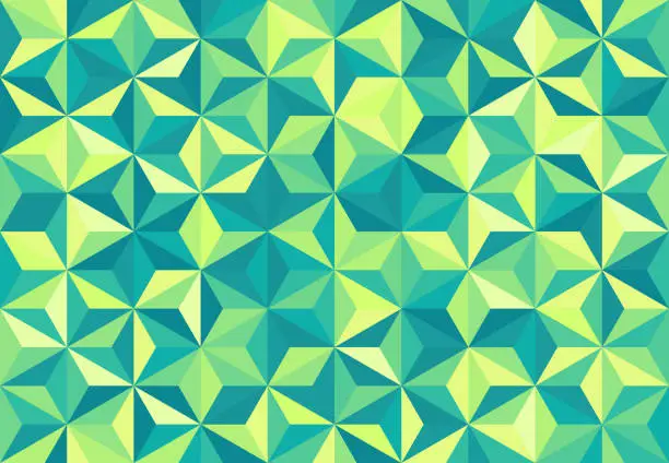 Vector illustration of Abstract Green Prism Background