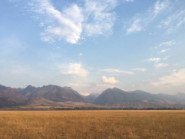 ранчо в монтане - absaroka range стоковые фото и изображения