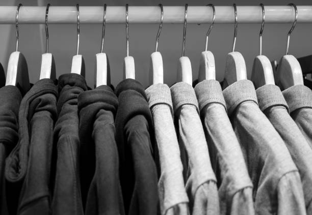 Free Stock Photo of Clothes Hanging on a Rack in Black and White ...