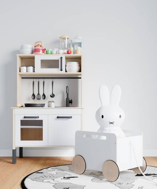 istock Interior Childrens Room Wallpaper Background Mockup 1275934446
