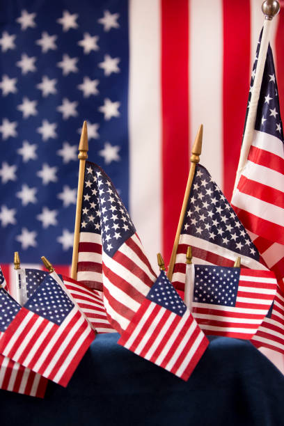 istock American Flag flies freely over America. 1275959333