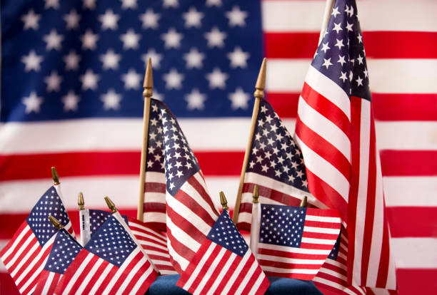 istock American Flag flies freely over America. 1275959353