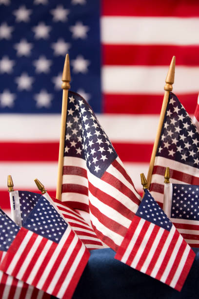 istock American Flag flies freely over America. 1275959362