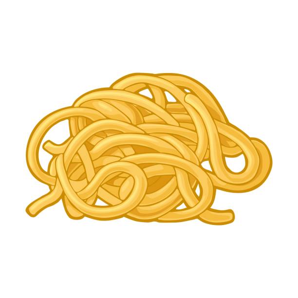 ilustrações de stock, clip art, desenhos animados e ícones de spaghetti. vector color illustration isolated on white background. - spaghetti