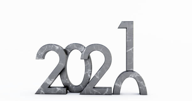 istock 2021 New year isolated on white background. 3D render 1276003571