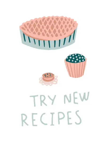 Vector illustration of Things to do at home Try new recipes