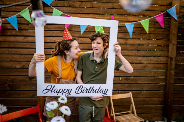 istock Mother and son on birthday party 1276077379