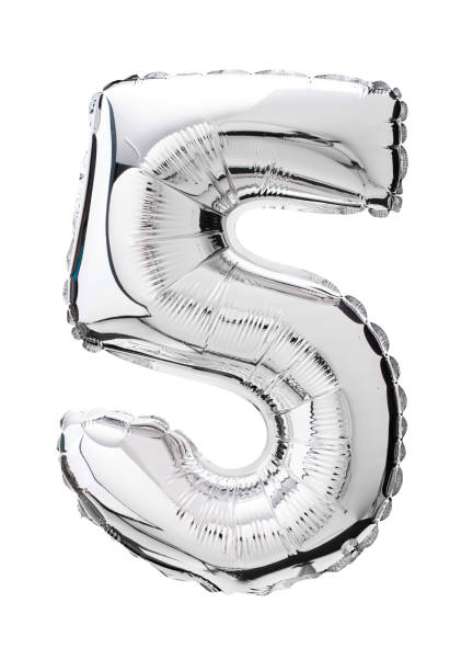 istock Mylar balloon number 5  silver color isolated on white 1276116618