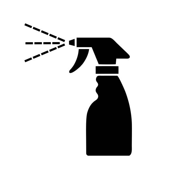 ilustrații de stoc cu sticlă de pulverizare de curățare - flacon de pulverizare