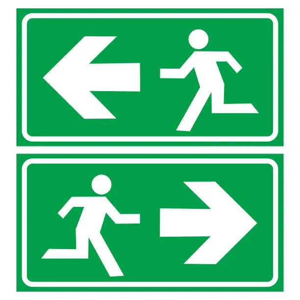 Vector illustration of evacuation route icon logo