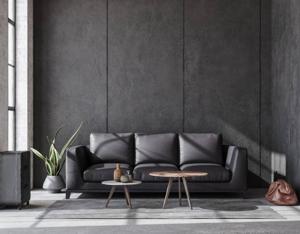 istock Living room interior in loft, industrial style 1276165574