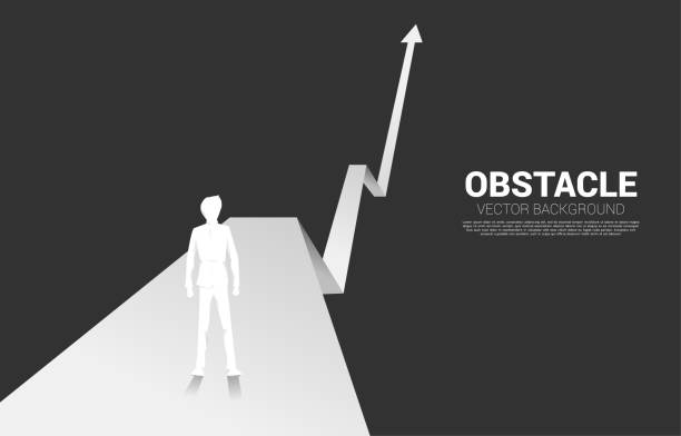 istock Silhouette of businessman ready to run from start line on growing graph. 1276169468
