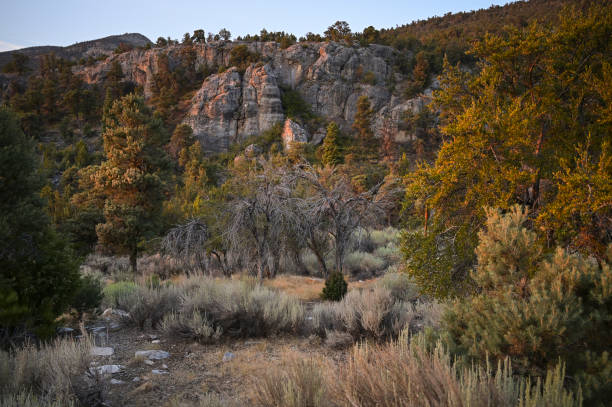 istock Sunlit Rock Outcropping in The Nevada Desert 1276188910