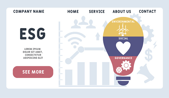 Esg Website Examples Vector Website Design Template Esg Environmental Social Governance ...