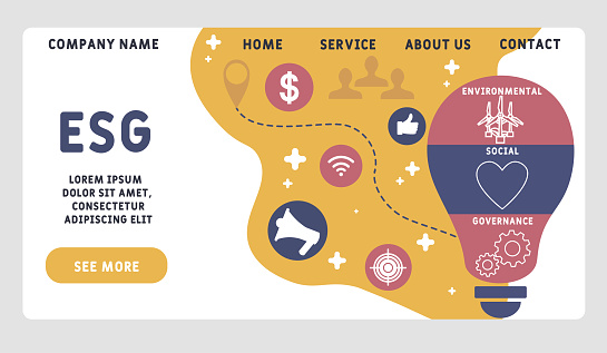 Esg Website Examples Vector Website Design Template Esg Environmental Social Governance ...