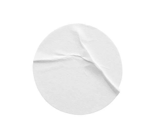istock Blank white round paper sticker label isolated on white background with clipping path 1276256777