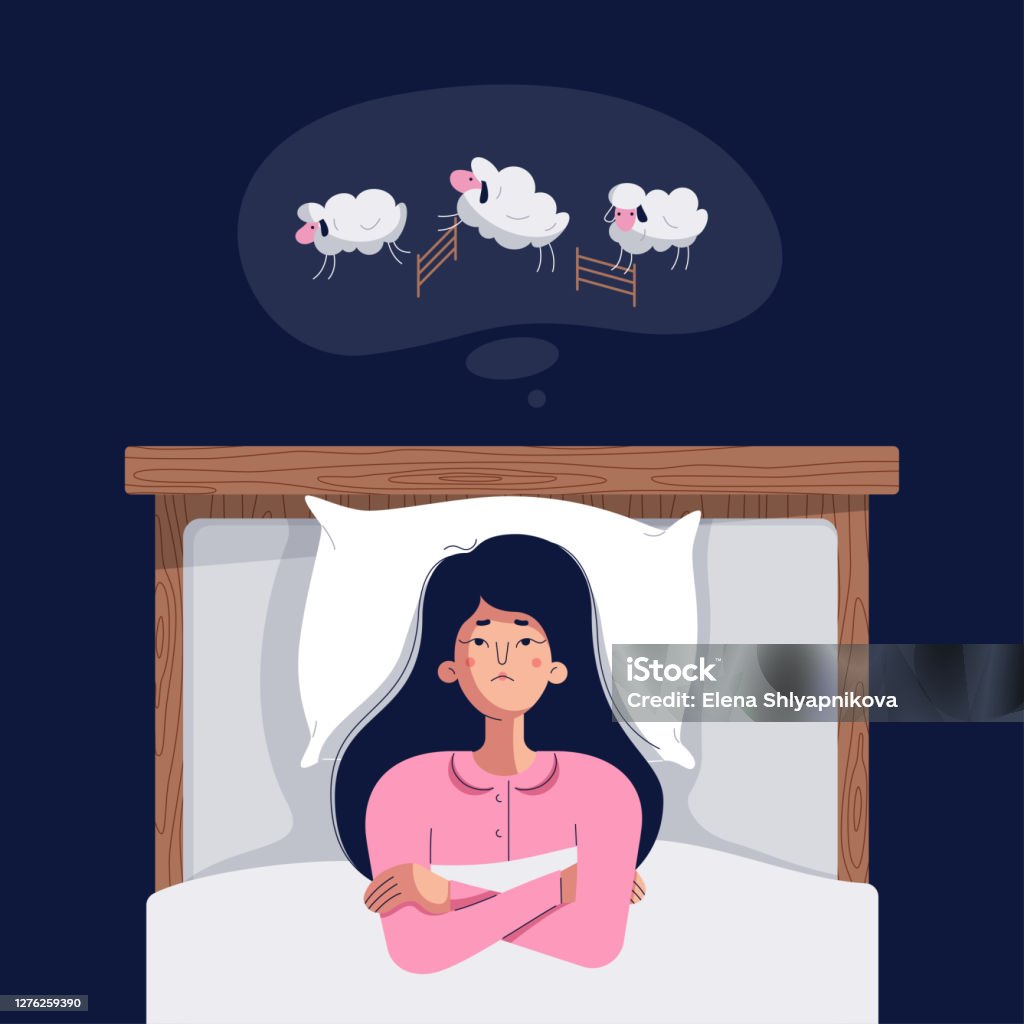 Khái Niệm Mất Ngủ Người Phụ Nữ Trẻ Dễ Thương Đếm Cừu Cô Gái Mất ...