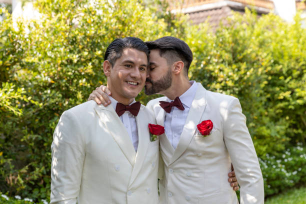istock Gay wedding in a garden 1276295175