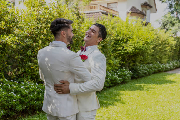istock Gay wedding in a garden 1276295183