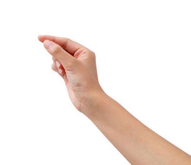 istock A woman's hand in a plucking gesture on a white background 1276312856