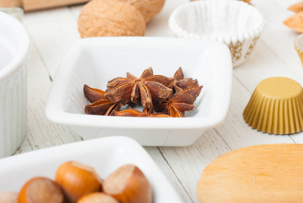 Star anise, badian fruit and seeds