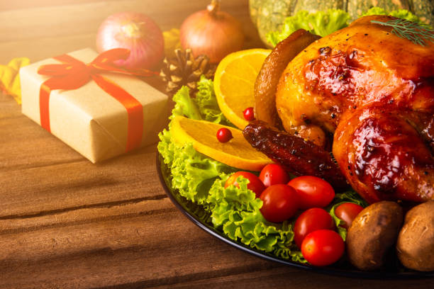 istock Thanksgiving baked turkey or chicken and vegetables 1276349494