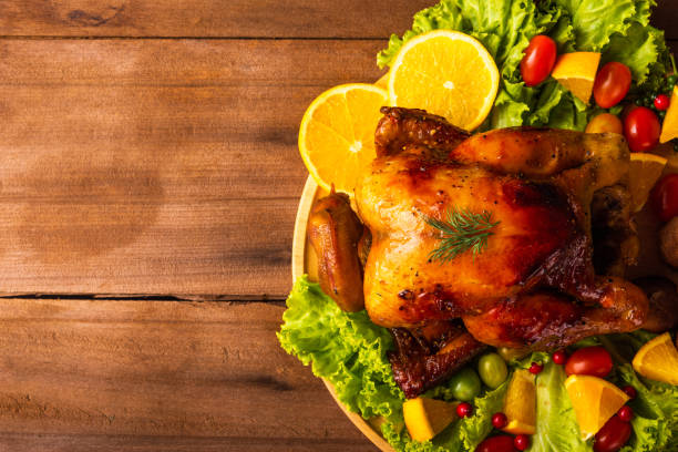 istock Thanksgiving roast turkey or chicken and vegetables 1276349501
